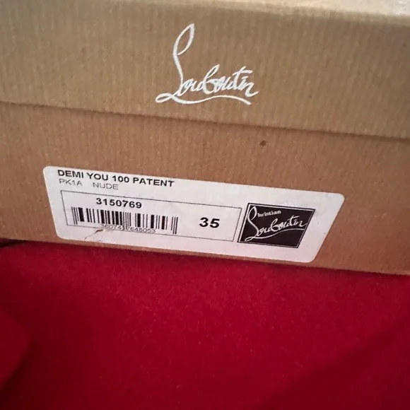 Christian Louboutin Demi You Patent (Sz 35, color Nude)